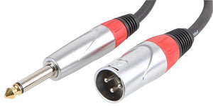 PULSE PLS000472 - 6.35mm (1/4") 2-Pole Jack Plug to 3-Pin XLR Plug Lead, 1m