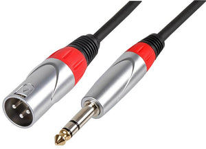 PULSE PLS000468 - 6.35mm (1/4") 3-Pole Jack Plug to 3-Pin XLR Plug Lead, 1m