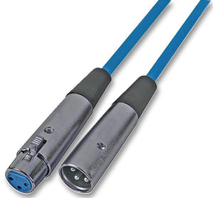 SOUNDLAB AV21111 - 3 Pin XLR Male to Female Klotz Patch Lead, 1m Blue