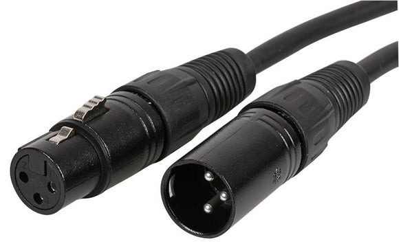 PULSE PLS00291 - 3 Pin XLR Microphone Lead, 0.75m with Black Connectors