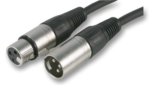 PULSE PLS00243 - 3 Pin XLR Microphone Lead, 3m with Nickel Connectors