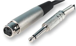 PRO SIGNAL PSG01214 - 6.35mm (1/4") Mono Jack Plug to 3 Pin XLR Socket Lead, 1m Black