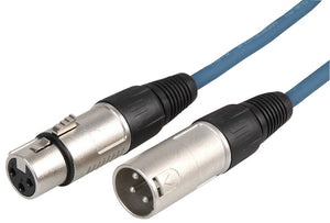 STAGG SMC3CBL - 3 Pin XLR Male to Female Microphone Lead 3m Blue