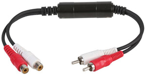 PULSE PLS00600 - Ground Loop Isolator, L/R phono (RCA) Plugs to L/R phono (RCA) Sockets