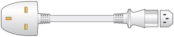 MERCURY Mains Power Leads UK - IEC 10A 1M / White