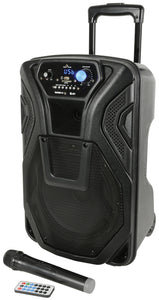 QTX BUSKER-10 - Busker Portable 60W 10" PA with VHF Microphones, Media Player & Bluetooth