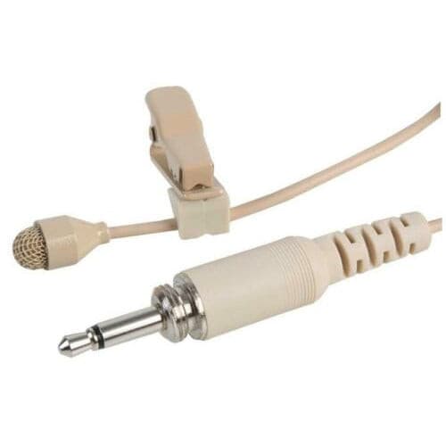 PULSE PLS00601 - Miniature Lavalier Microphone, Beige, 3.5mm Threaded Jack Plug