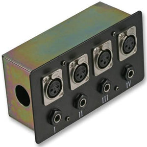PULSE PLS00514 - 4 x XRL Sockets & 4 x Jack Sockets Connection Box - AV SOS