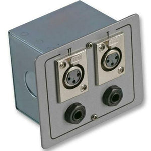 PULSE PLS00513 - 2 x XRL Sockets & 2 x Jack Sockets Connection Box - AV SOS