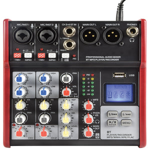 Citronic CSM-4 -  4 Channel Mixer with USB / Bluetooth Player - AV SOS