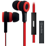 AV:link Rubberised Stereo Earphones with Hands-free RED