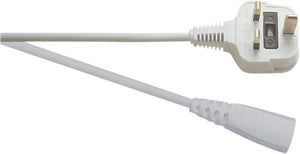 EAGLE IEC Mains Lead to 3 Pin UK Plug 5A 1.5M / White