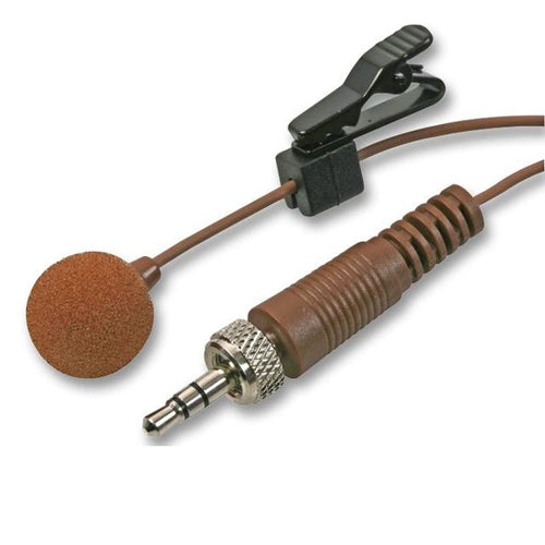 PULSE MIC-500LJ -Lavalier Microphone with 3.5mm Locking Jack Plug, Brown
