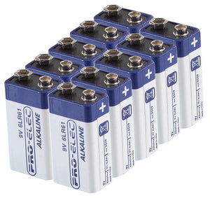 PRO ELEC PSG91117 - Ultra Alkaline 9V PP3 Batteries 10 Pack