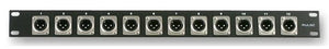 PULSE PLS00022 - 1U Rack Panel with 12x XLR Panel Male Sockets