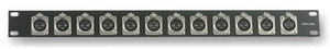 PULSE PLS00023 - 1U Rack Panel with 12x XLR Panel Sockets
