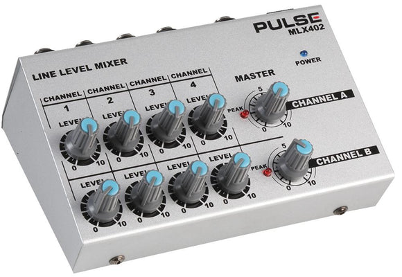 PULSE MLX402 - Compact Line Mixer, 8 Channel Mono / 4 Channel Stereo
