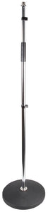 PULSE PLS00056 - Round Base Adjustable Microphone Stand, Chrome