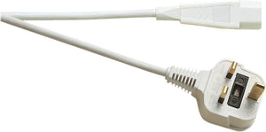 EAGLE IEC Mains Lead to 3 Pin UK Plug 5A 1M / White